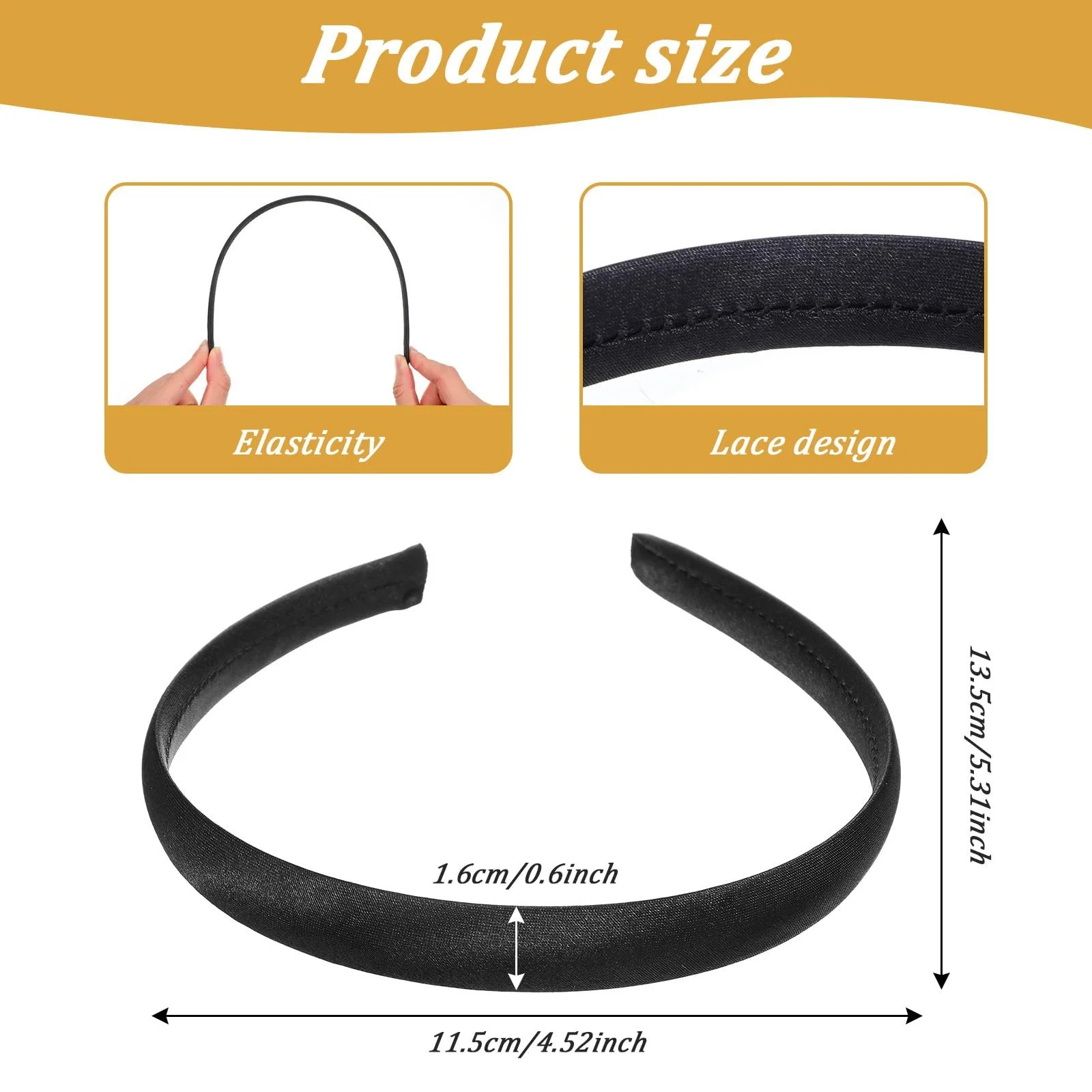 Обруч для волосся Satin 1.5 см, фото №1