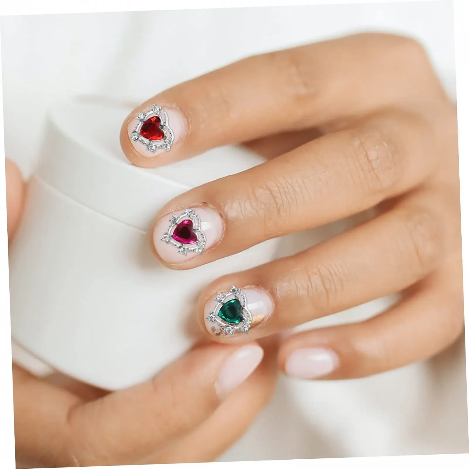 Стразы для ногтей Healvian сердце, 20 шт., разноцветные, фото №7