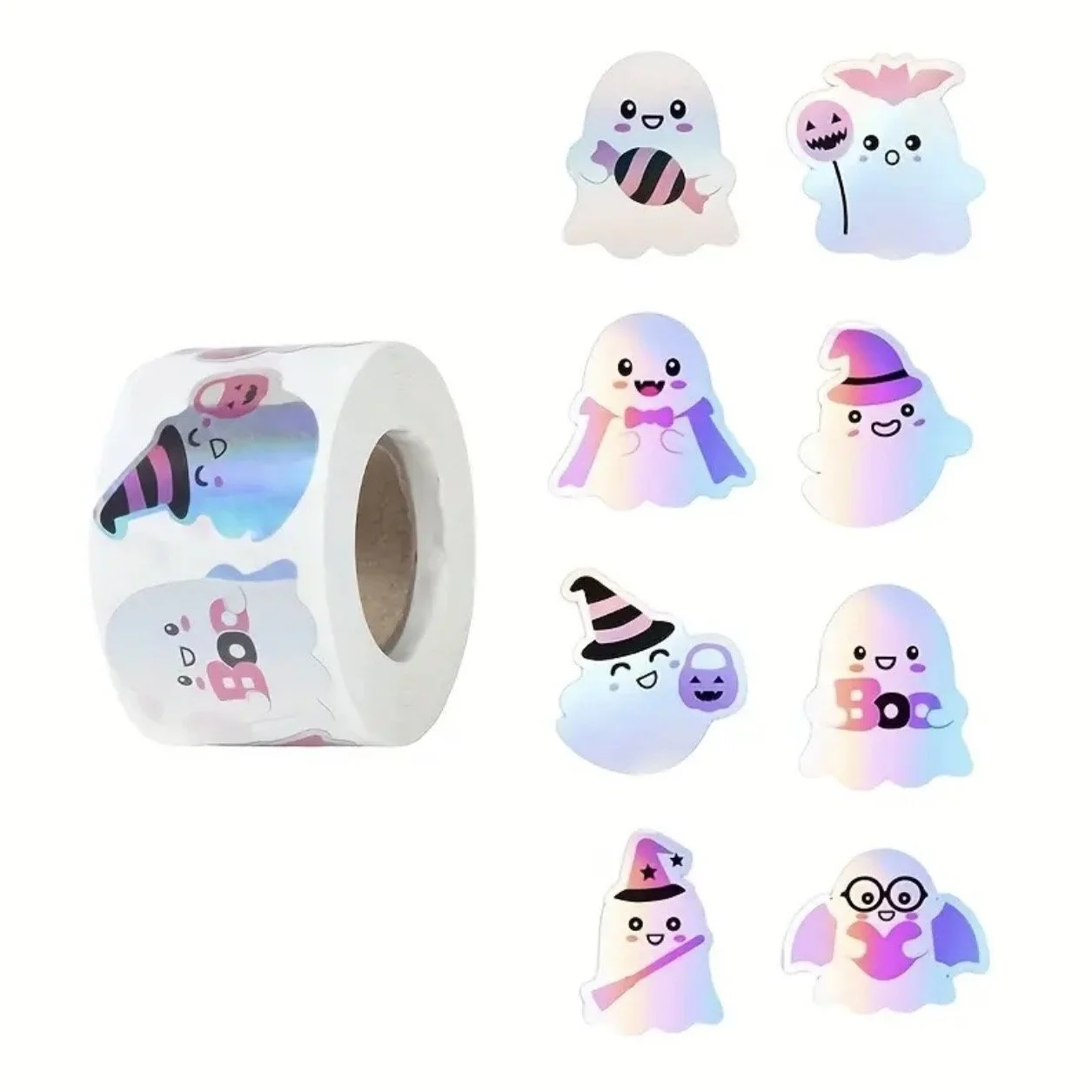 Наліпки для декорування Привиди сріблясті, 8 штук, фото №1 Наліпки для декорування Привиди сріблясті, 8 штук, фото №1