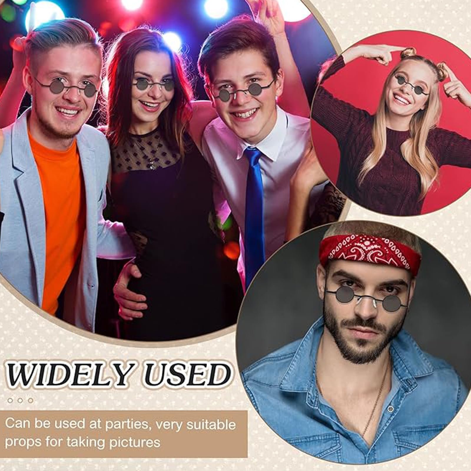 Круглые Солнцезащитные Очки Ahaimy (2 пары) Винтажные, фото №7