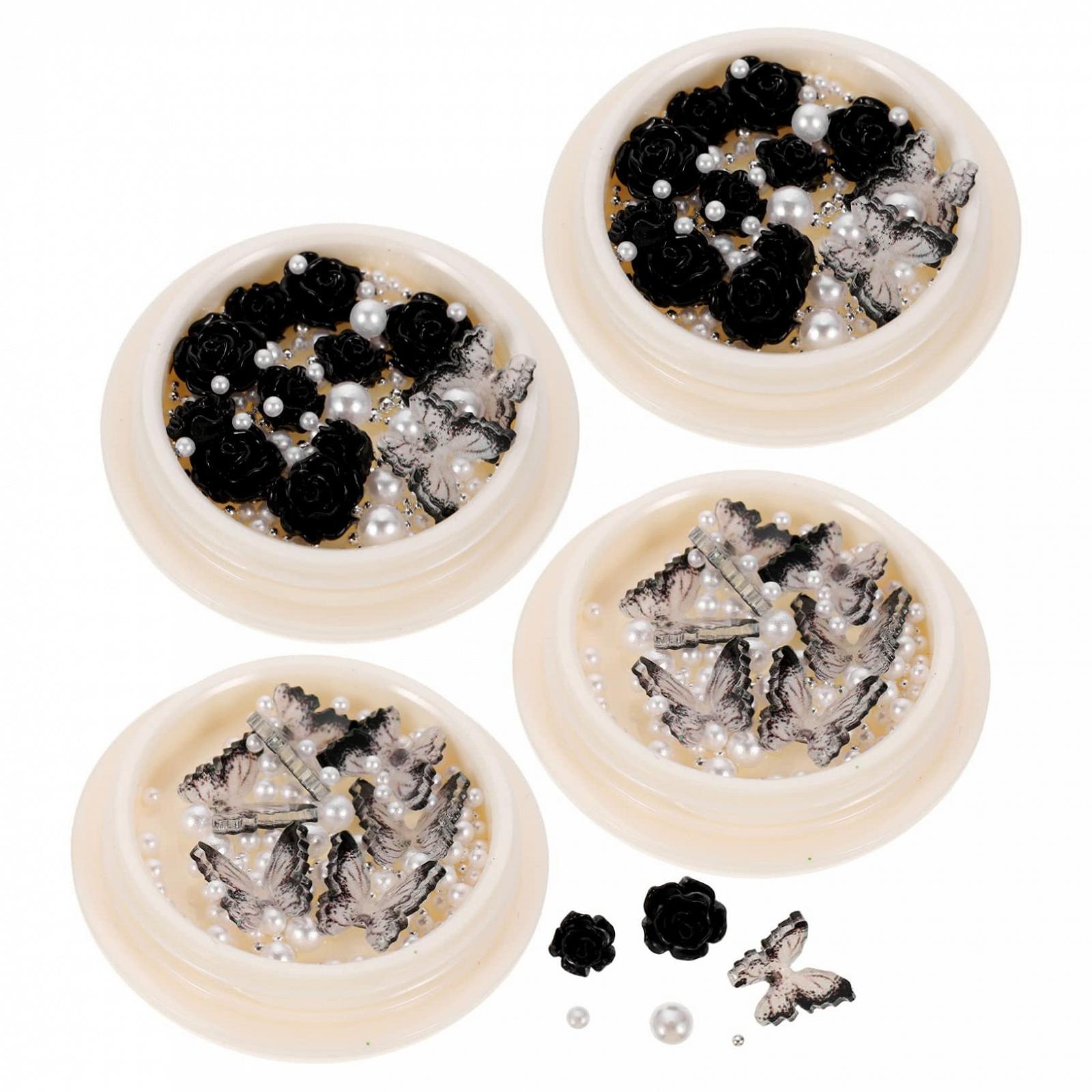 Стразы для ногтей 20 коробок, темные, украшения для ногтей, шармы для ногтей, наклейки для декора ногтей, жемчужные драгоценные камни, смола, фото №2