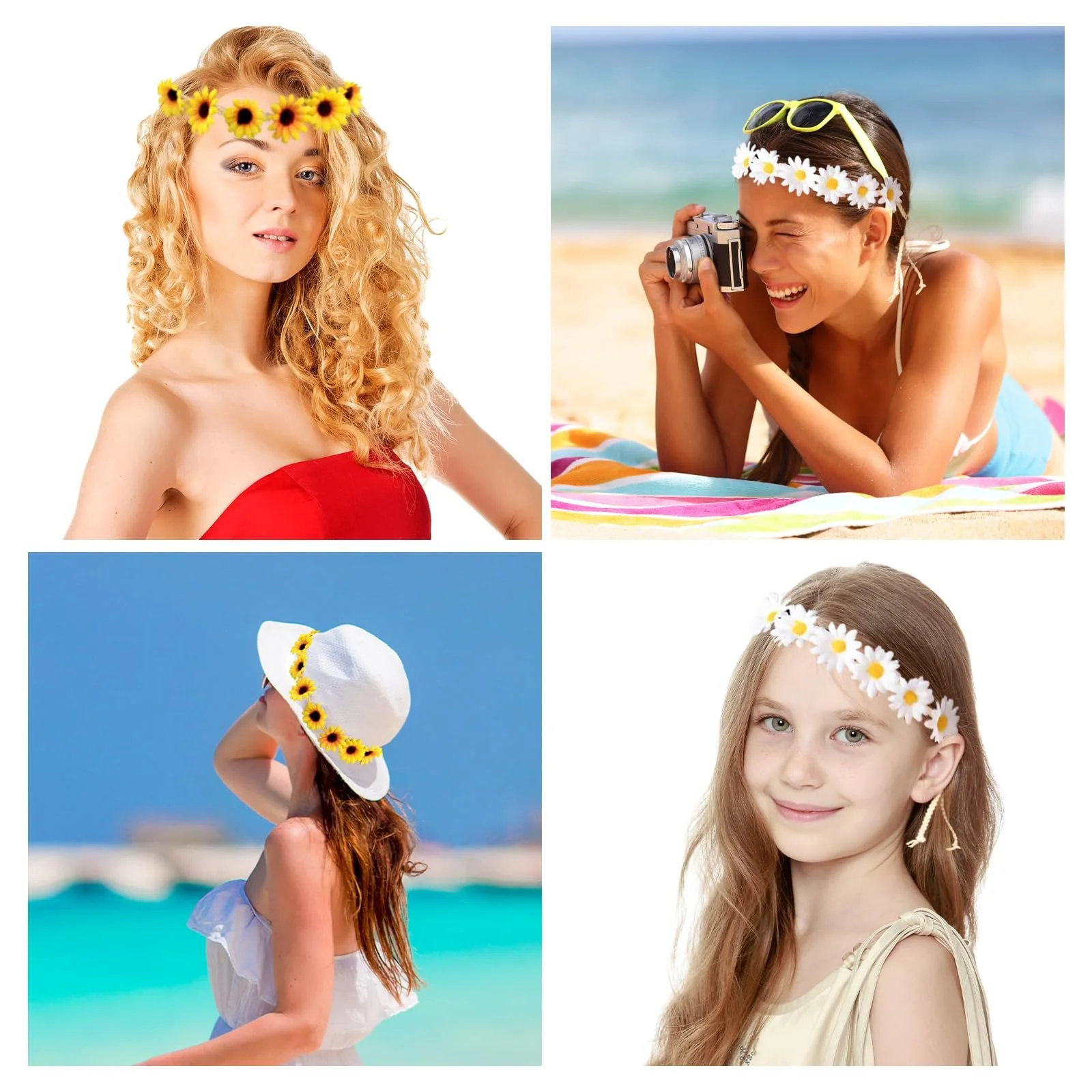 Вінок для волосся з квітами Hippie, фото №7