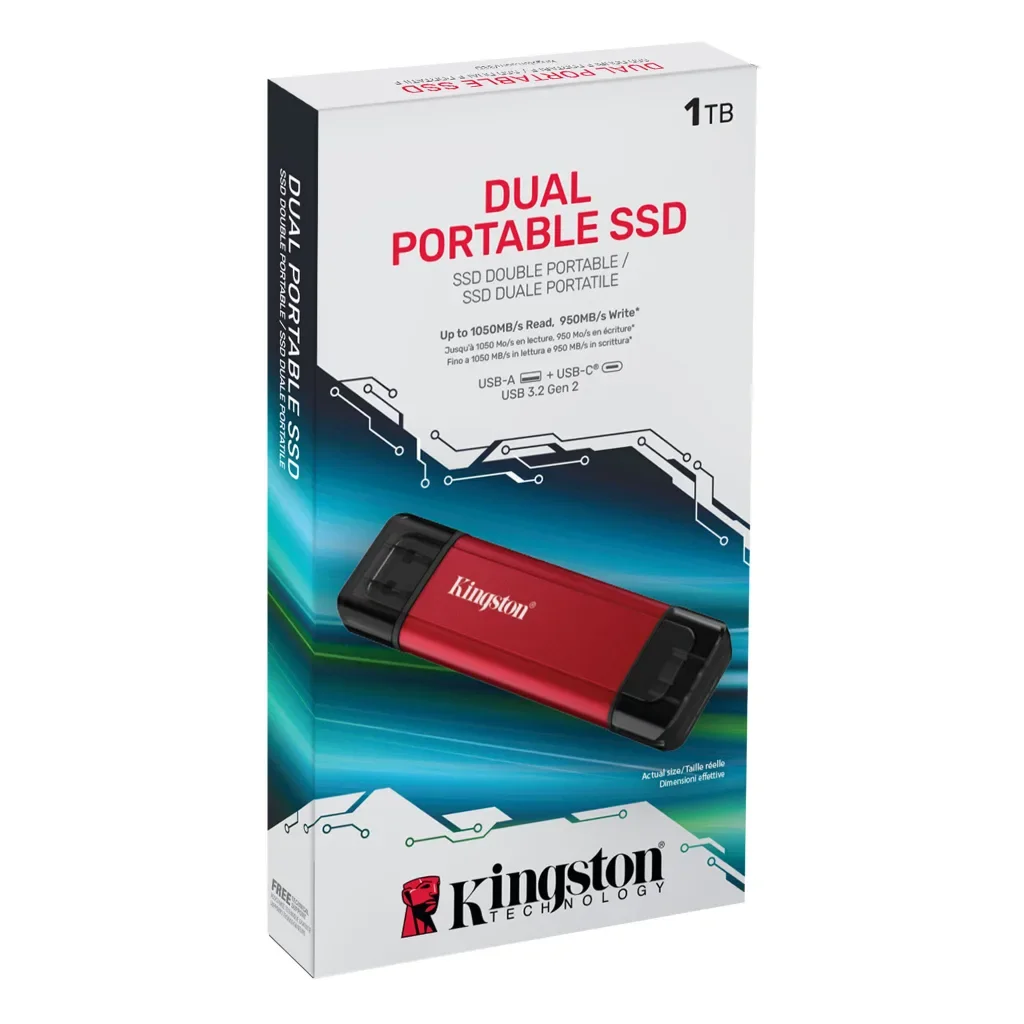 Накопитель SSD USB Type-C 1TB Dual Portable Kingston (SPSD/1TB), фото №4