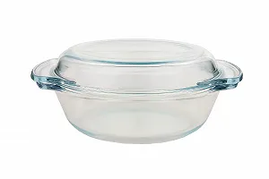 Форма для запекания стеклянная Van Well Premium 2.4 л с крышкой круглая 23 см synthetic.ua - Фото 1