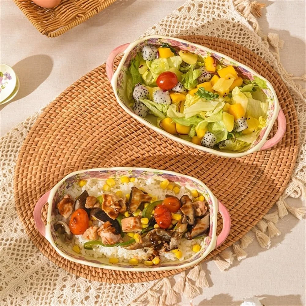 Форма для запекания керамическая прямоугольная с ручками 500 мл, фото №5