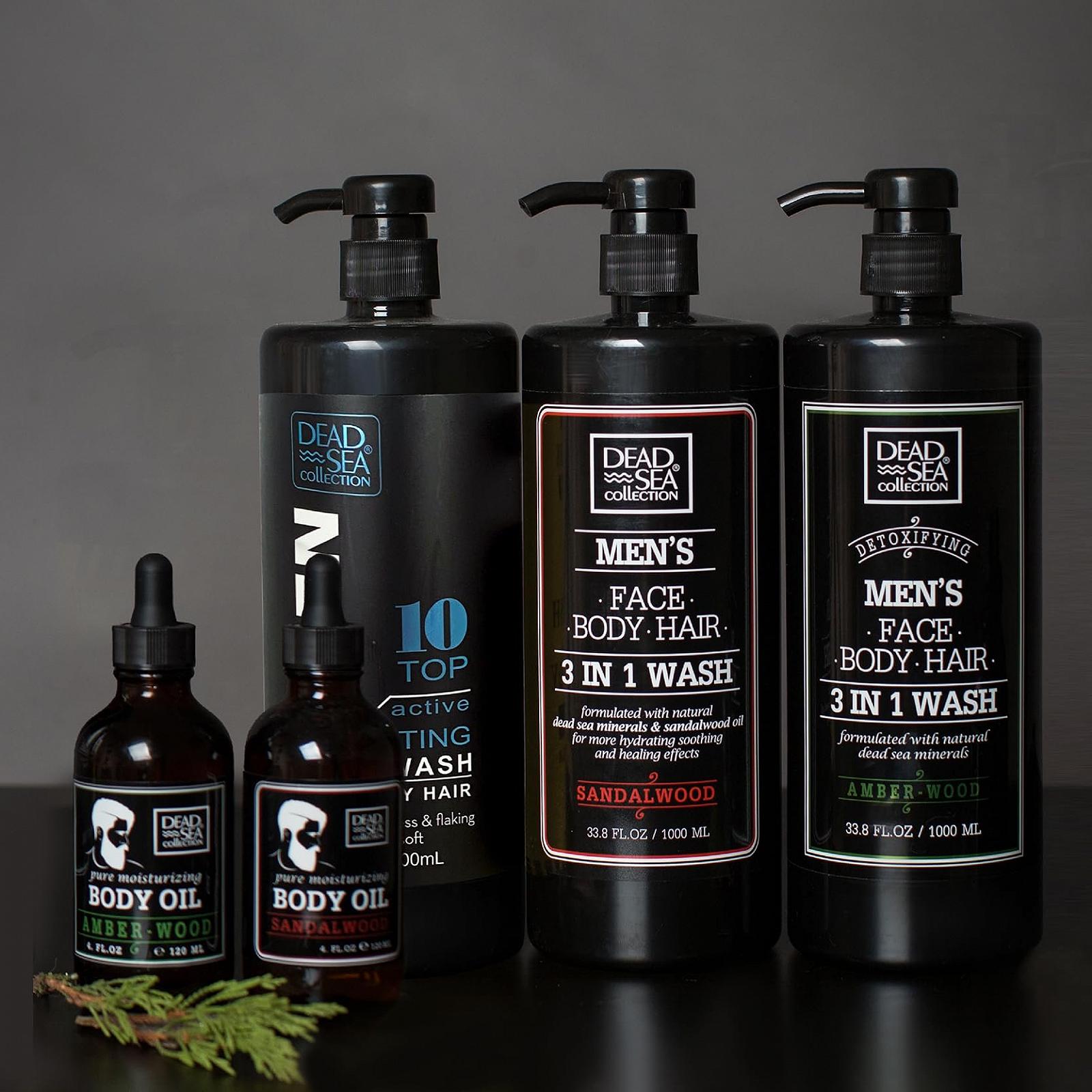 Гель для душу Dead Sea Collection Men's 3 in 1 Amber Wood 2x1000 мл, фото №5