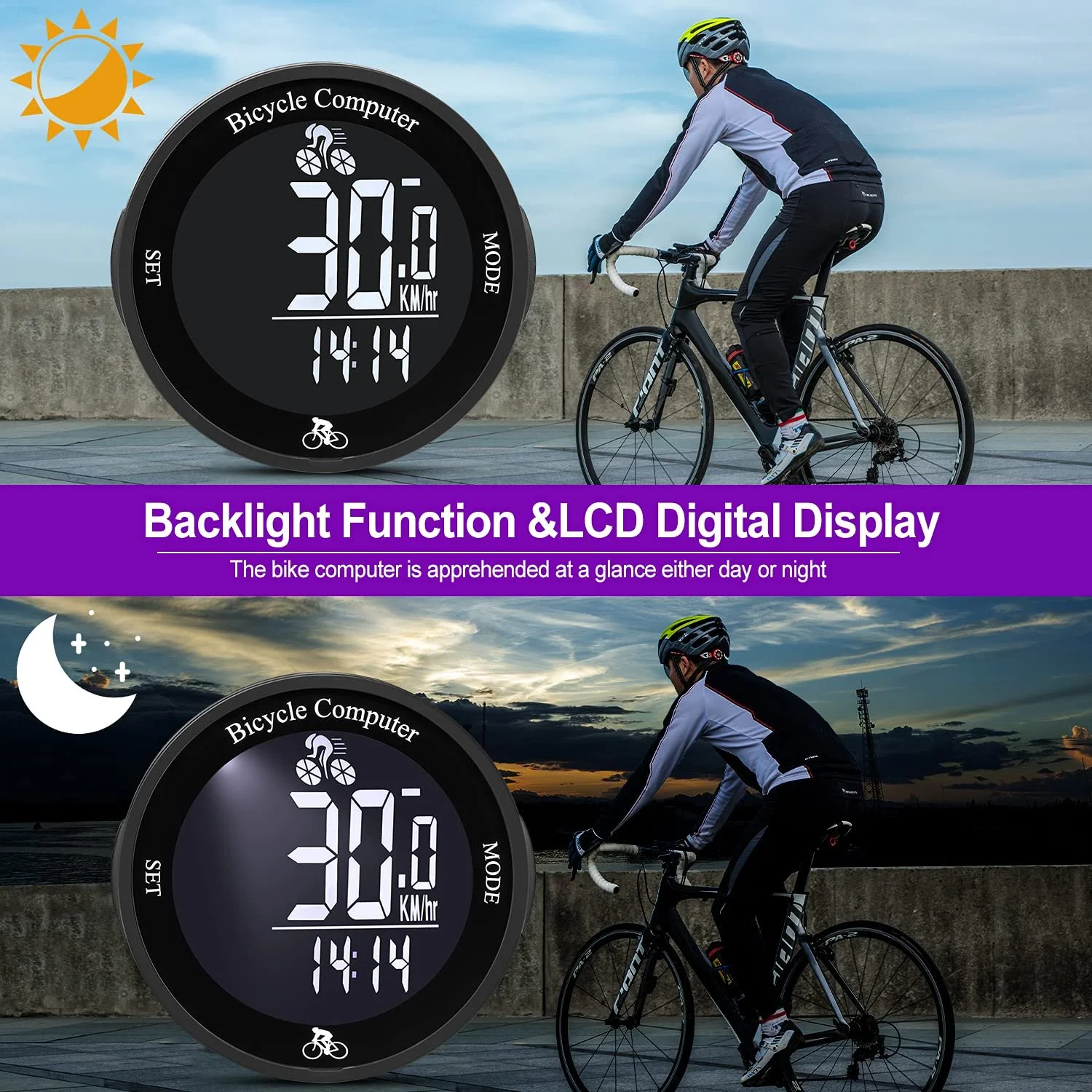 Велокомп’ютер Wireless 24 Funktionen IPX67 LCD, фото №3
