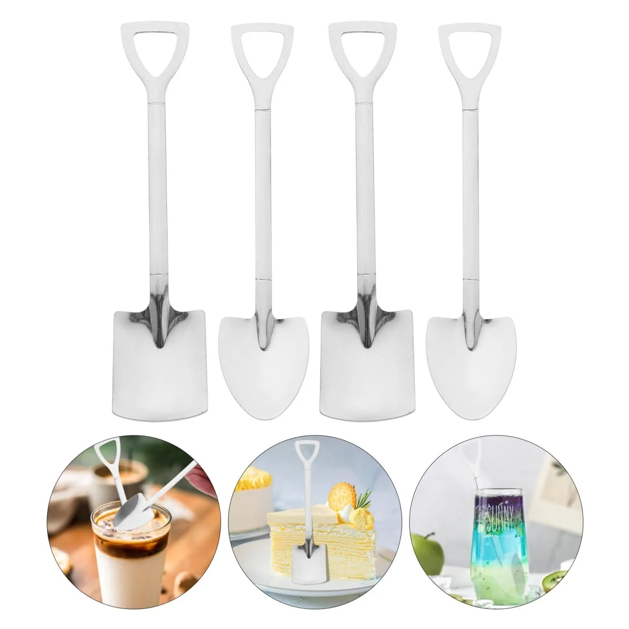 Ложка для морозива з довгою ручкою, 4 шт, фото №9