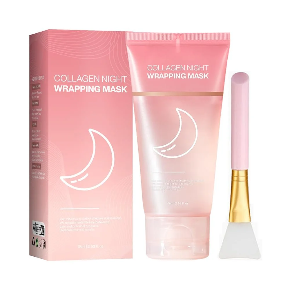 Ночная маска для лица с коллагеном Collagen Wrapping Mask для упругости кожи 75 мл, фото №1