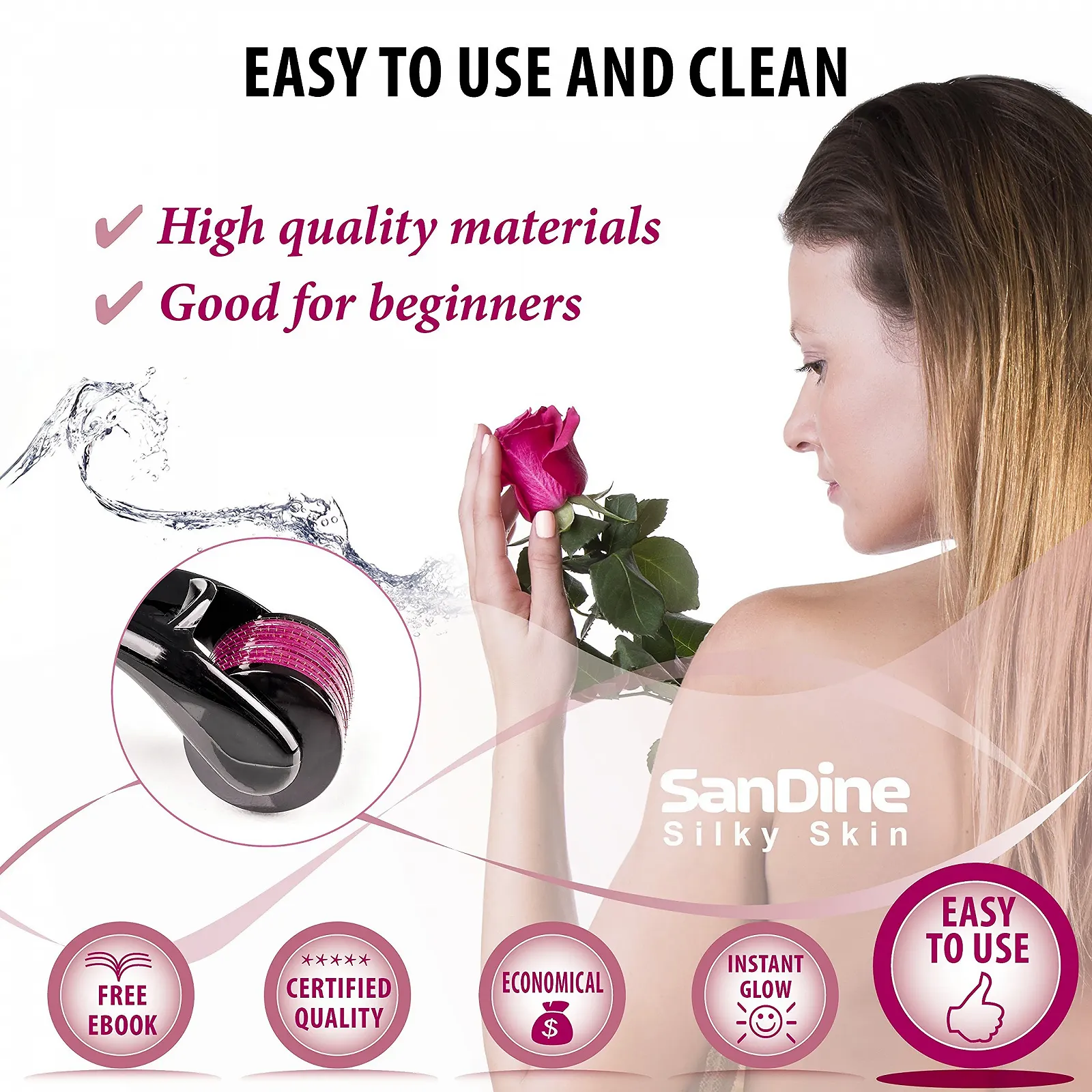 Ролер голковий - Micro Needle Derma Roller - Титановий голковий ролер для обличчя - 540 Мікроголок, фото №9