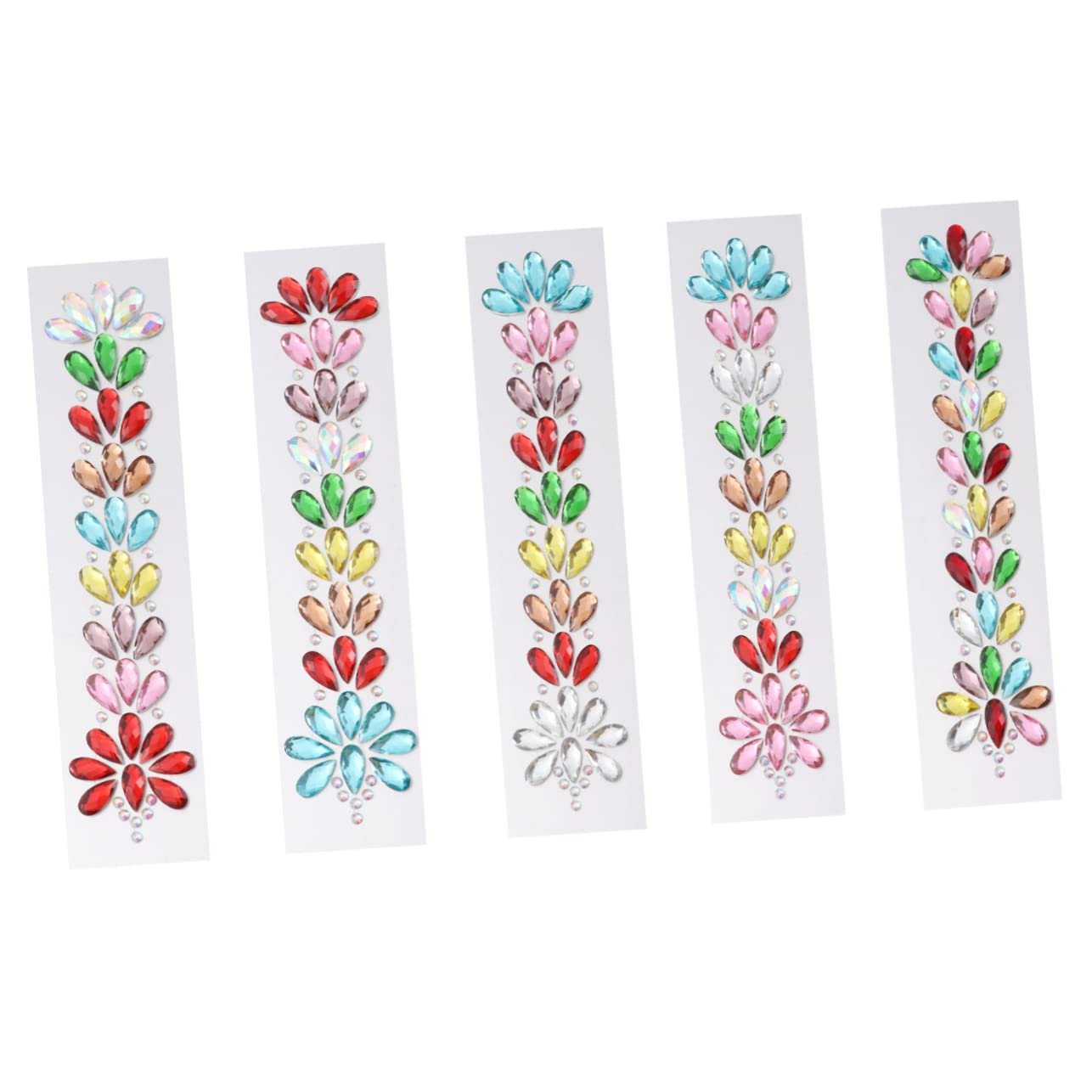 Наклейки зі стразами POPETPOP 5 аркушів, різнокольорові, універсальні, фото №1