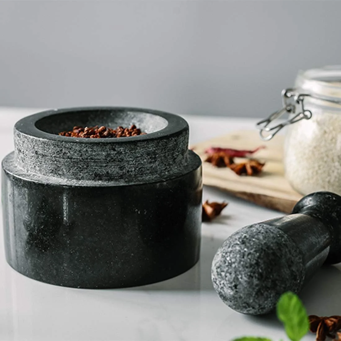 Ступка з товкачиком мармурова велика натуральний камінь, фото №5 Ступка з товкачиком мармурова велика натуральний камінь, фото №5