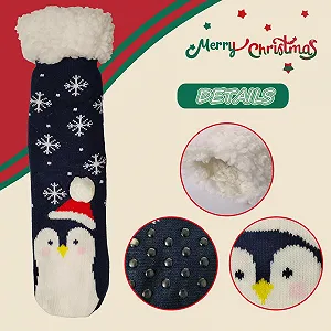 Теплі жіночі шкарпетки Penguin Різдвяні, пухнасті synthetic.ua - Фото 1