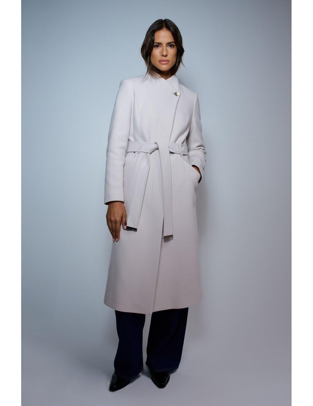 Пальто Salsa Jeans Довге Тканинне з Поясом, фото №8