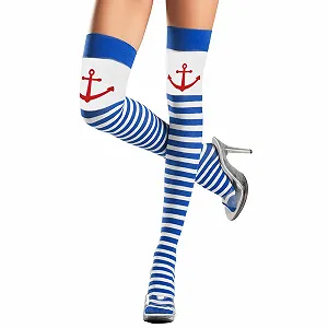 Смугасті шкарпетки синьо-білі 1 пара - Фото 1