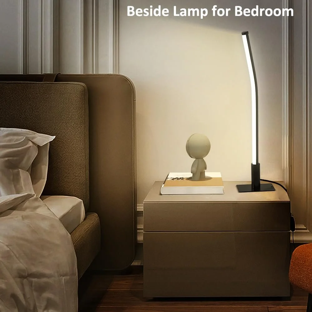 Набір із 2 настільних ламп Металеві 44 см USB 5В 2А Сенсорні Функція пам'яті Чорні, фото №6