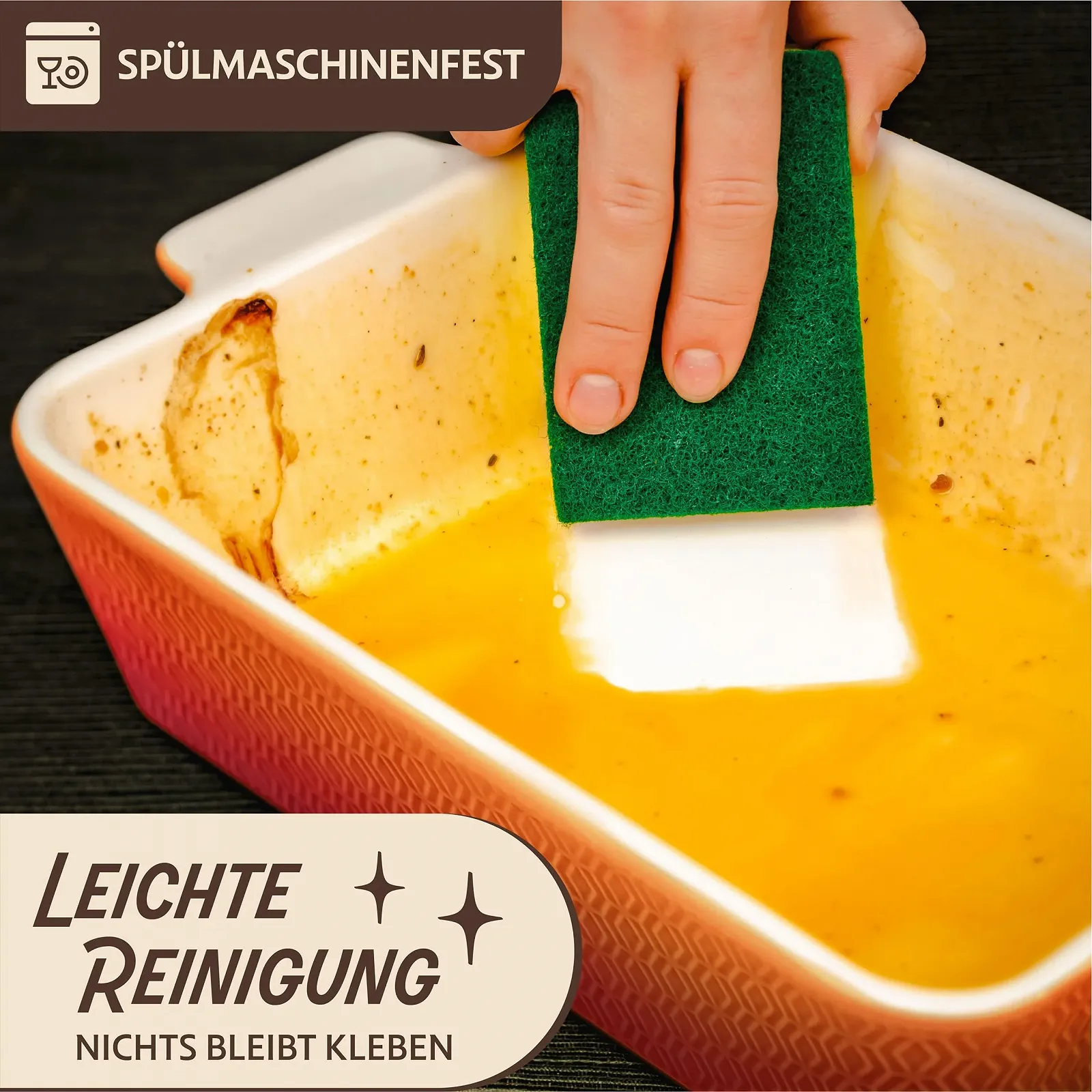 Форма для запекания Praknu керамическая 28 х 22 х 8 см Orange Red, фото №6