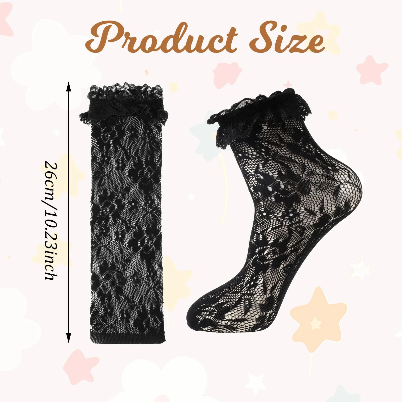 Шкарпетки з мереживом (4 пари) Жіночі тонкі, фото №2