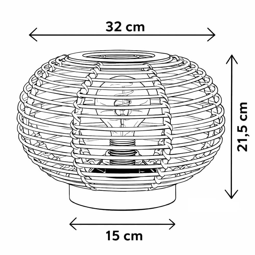 Настільна лампа LED Bamboo 32 см E27 6 Вт 806 лм 2700 К Чорний/Натуральний, фото №6