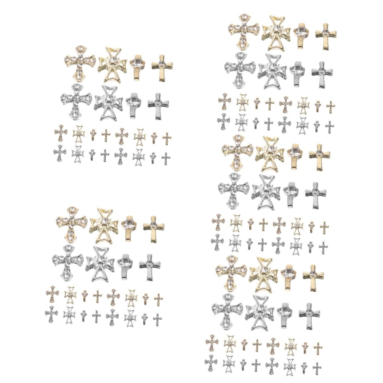 Прикраси для манікюру FOMIYES, 80 шт. х 5, хрестики, стрази, фото №1