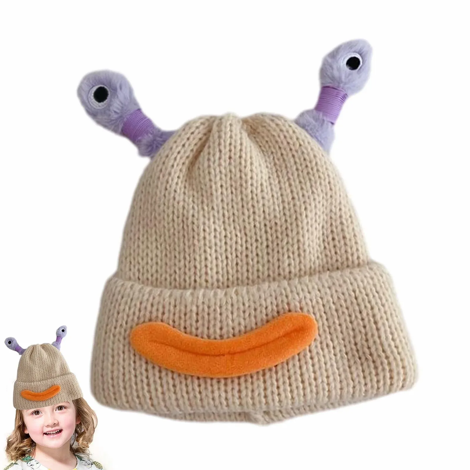 Шапка-бини Demaxiyad Смешная, зимняя трикотажная, фото №5