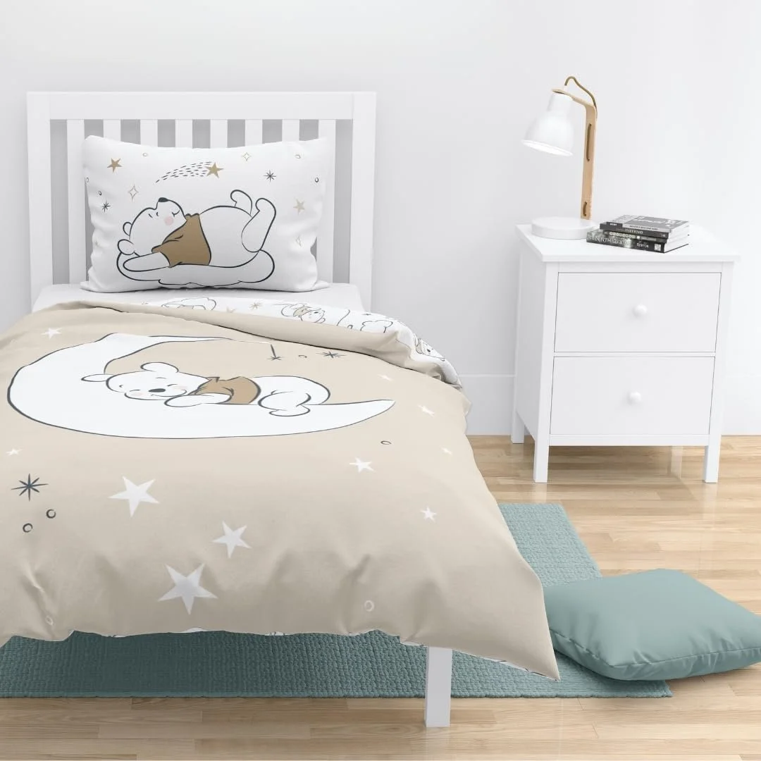 Постільна білизна MTOnlinehandel Winnie the Pooh 100 x 135 см, дитяча постільна білизна, 100% бавовна, 1 наволочка 40 x 60 см + підодіяльник 100 x 135 см (Вінні), фото №2