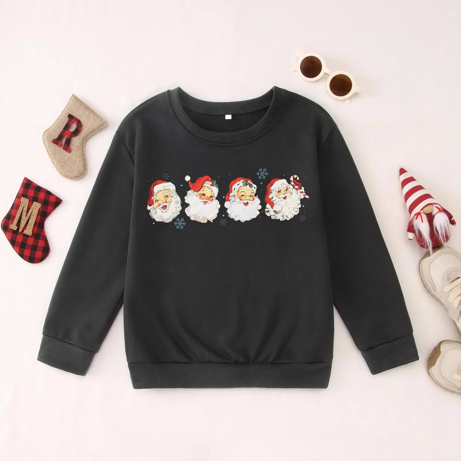 Детский рождественский свитшот для мальчиков и девочек, рождественский джемпер с принтом Санты, праздничная одежда, зимняя детская одежда, хлопковый пуловер с круглым вырезом и длинными рукавами, фото №5 Детский рождественский свитшот для мальчиков и девочек, рождественский джемпер с принтом Санты, праздничная одежда, зимняя детская одежда, хлопковый пуловер с круглым вырезом и длинными рукавами, фото №5