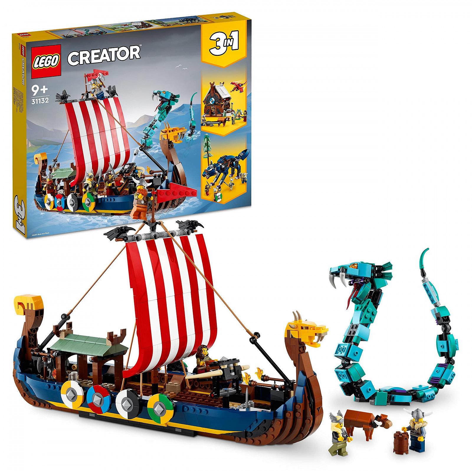 Конструктор LEGO Creator 3in1 31132 Вікінгський корабель з міфічною змією, фото №1