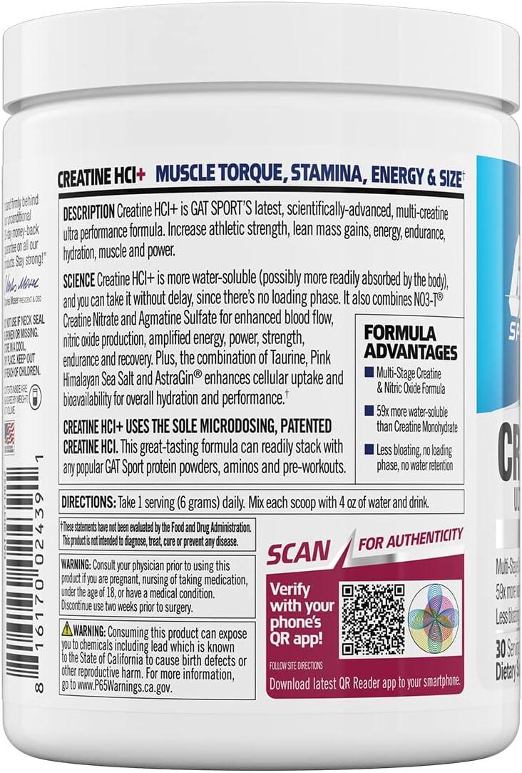 Креатин GAT Creatine HCI Ultra Performance Matrix 180 g Pink Lemonade, фото №4