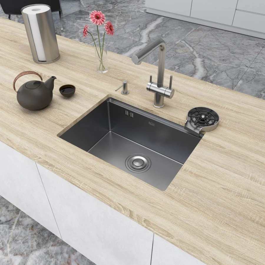 Мийка під стільницю з нержавіючої сталі кухонна станція Nett NS-5742, фото №3
