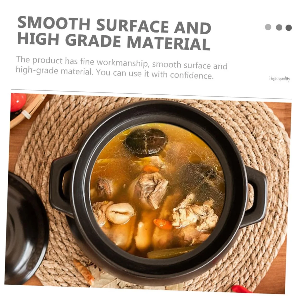 Горшок Toyvian керамический жаростойкий с крышкой черный, фото №6