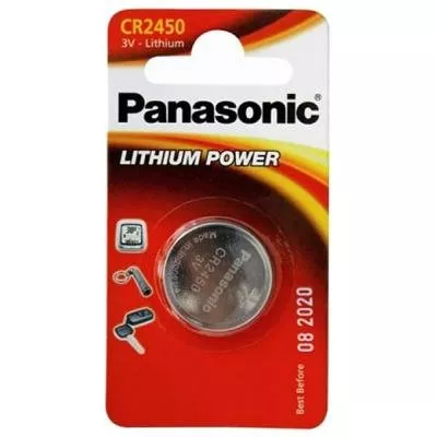 Батарейка PANASONIC CR 2450 1 LITHIUM (CR-2450EL/1B), фото №1