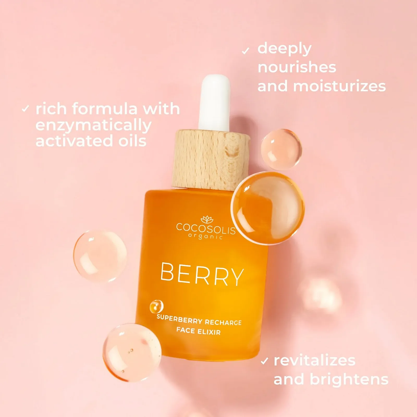 Еліксир для обличчя COCOSOLIS Berry Superberry Recharge з органічними оліями та вітаміном E, фото №5 Еліксир для обличчя COCOSOLIS Berry Superberry Recharge з органічними оліями та вітаміном E, фото №5
