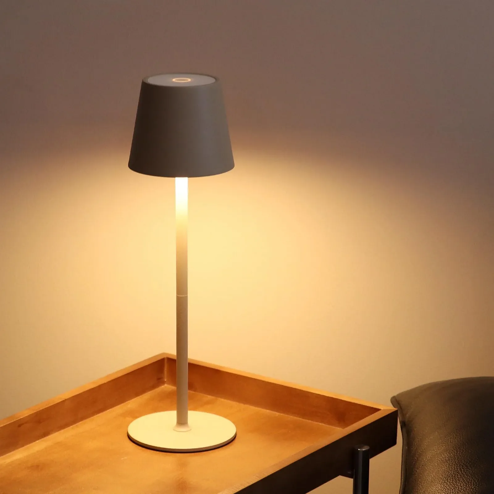 Настільні лампи 2 шт. LED акумуляторні сенсорні димовані 5200 mAh IP54 Бежеві, фото №2