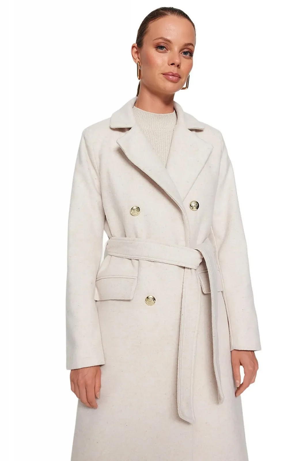 Пальто TRENDYOL Прямого Кроя, Длинный Рукав, Приталенное, фото №2 Пальто TRENDYOL Прямого Кроя, Длинный Рукав, Приталенное, фото №2