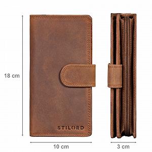 Кошелек STILORD Jewel Кожаный Женский Много Отделений для Карточек Винтажный Большой Коричневый synthetic.ua - Фото 1