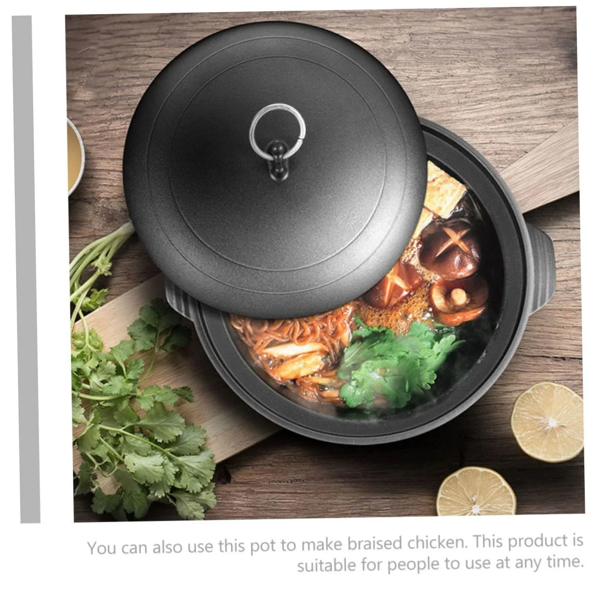 Каструля Sosoport Чавунна жаростійка з нековзною ручкою для тушкування курки та рису, фото №7