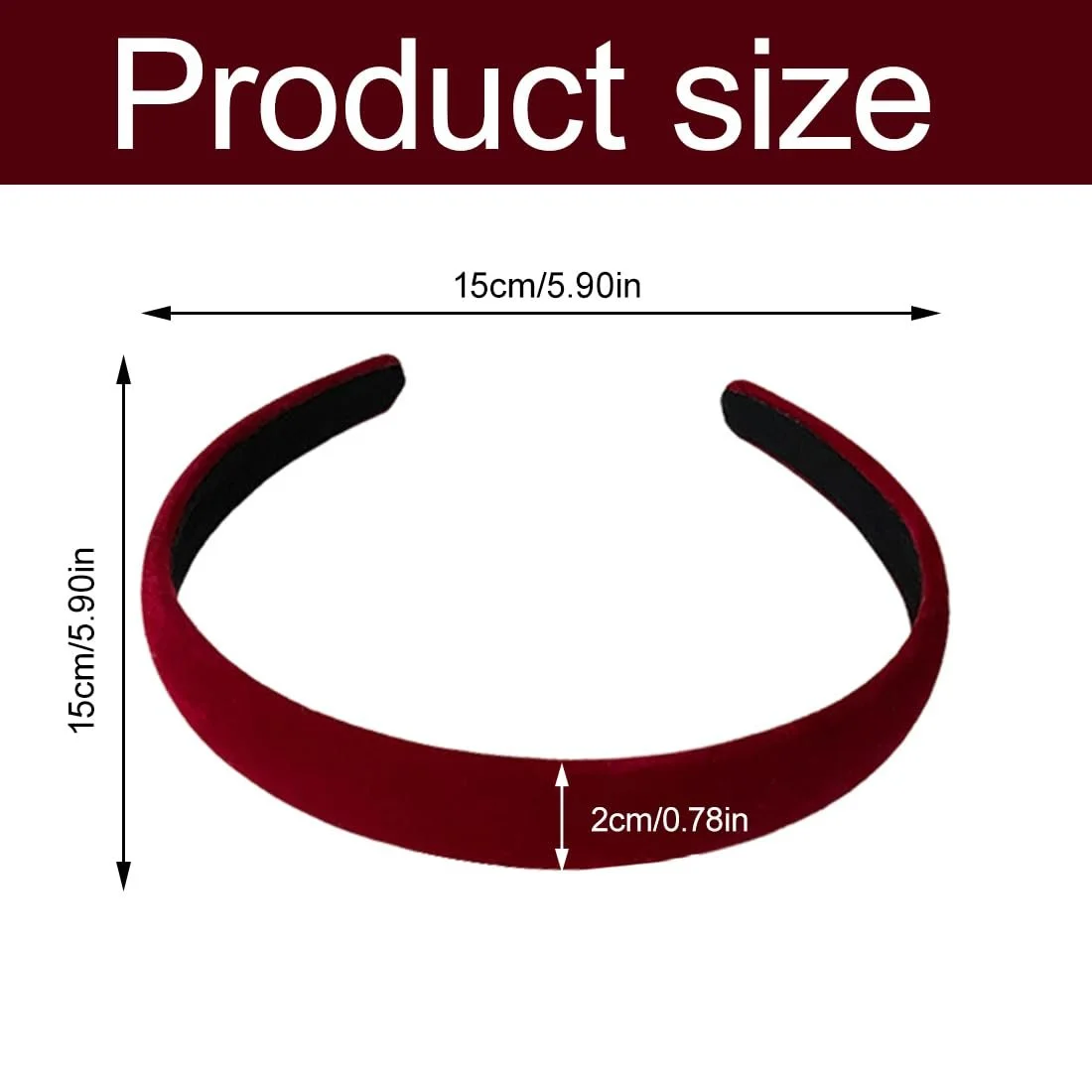 Набір оксамитових обручів на голову (2 шт.), фото №2