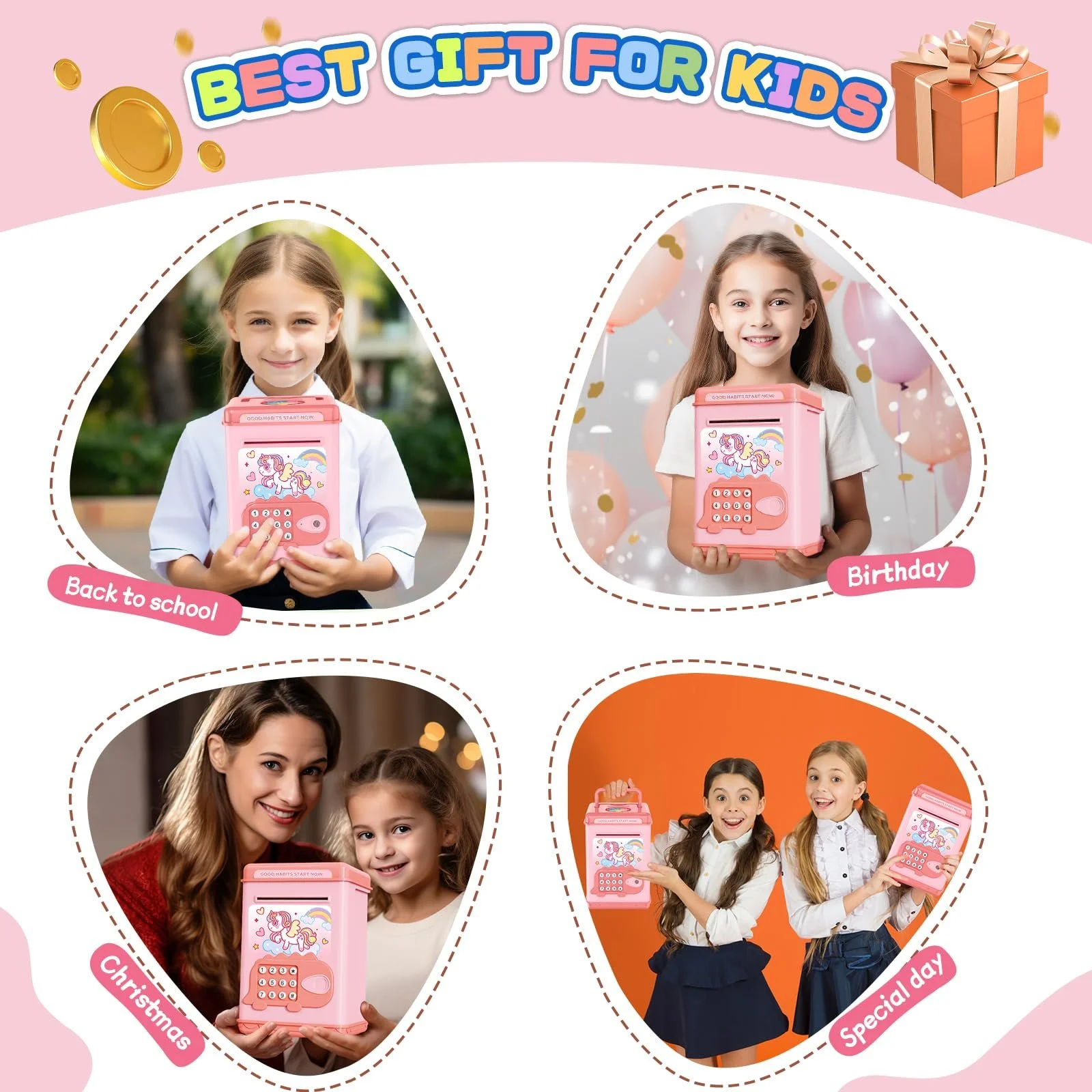 Скарбничка TCJJ Єдиноріг Сейф Пароль та відбиток пальця, фото №7