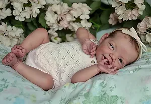 Лялька OHIJGN Reborn Дівчинка Reborn Baby 48 см Реалістична ручна робота М'яке тіло з вінілу, як справжня дитина - Фото 1