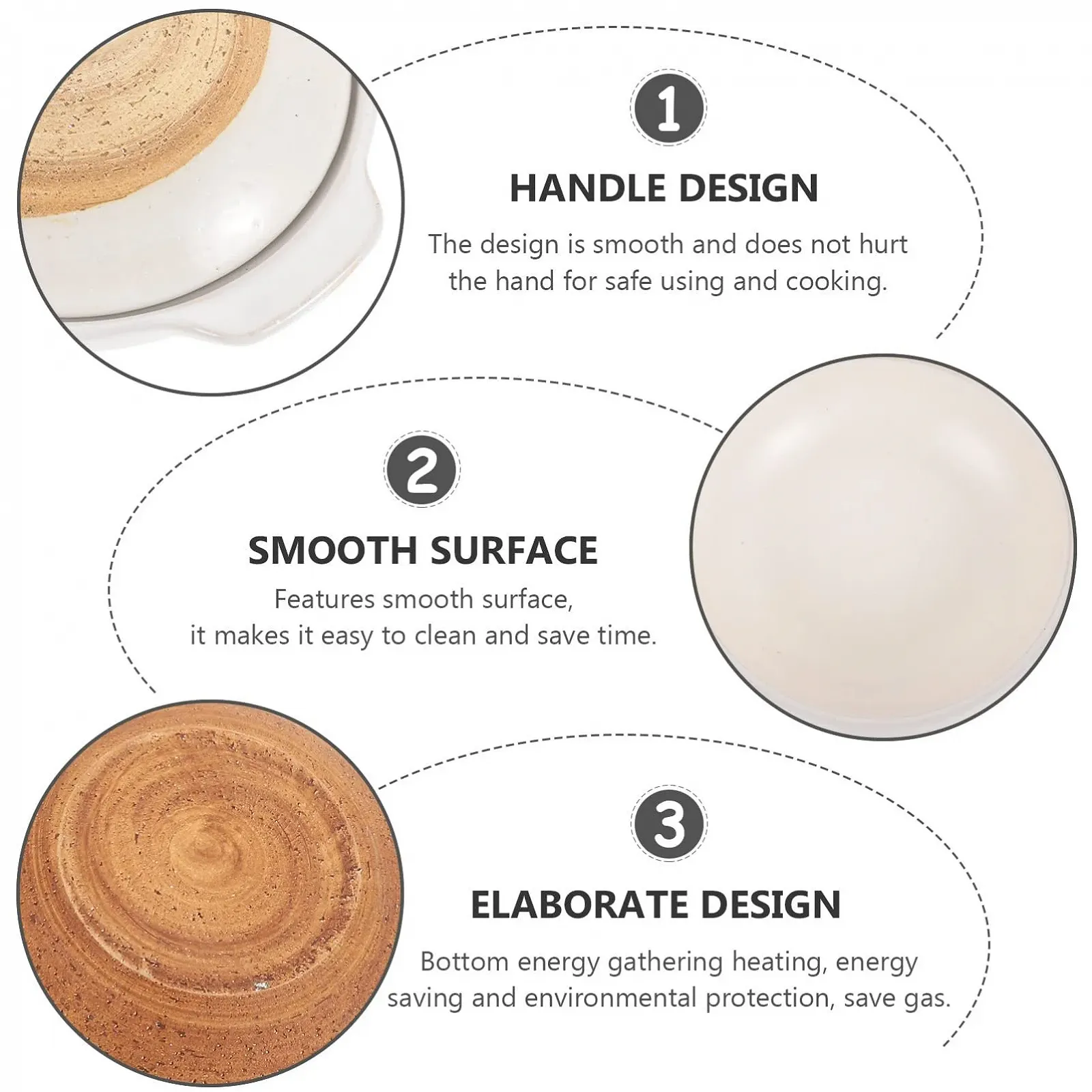 Горщик для приготування HEMOTON 18 см керамічний термостійкий для рису та тушкування, фото №5