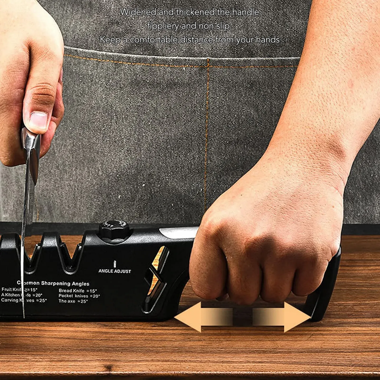 Точилка для ножів алмазна 3-ступінчаста регульована Червона, фото №4