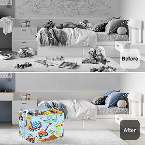 Корзина для игрушек Детская HUUMONSS Строительная техника 36л synthetic.ua - Фото 1