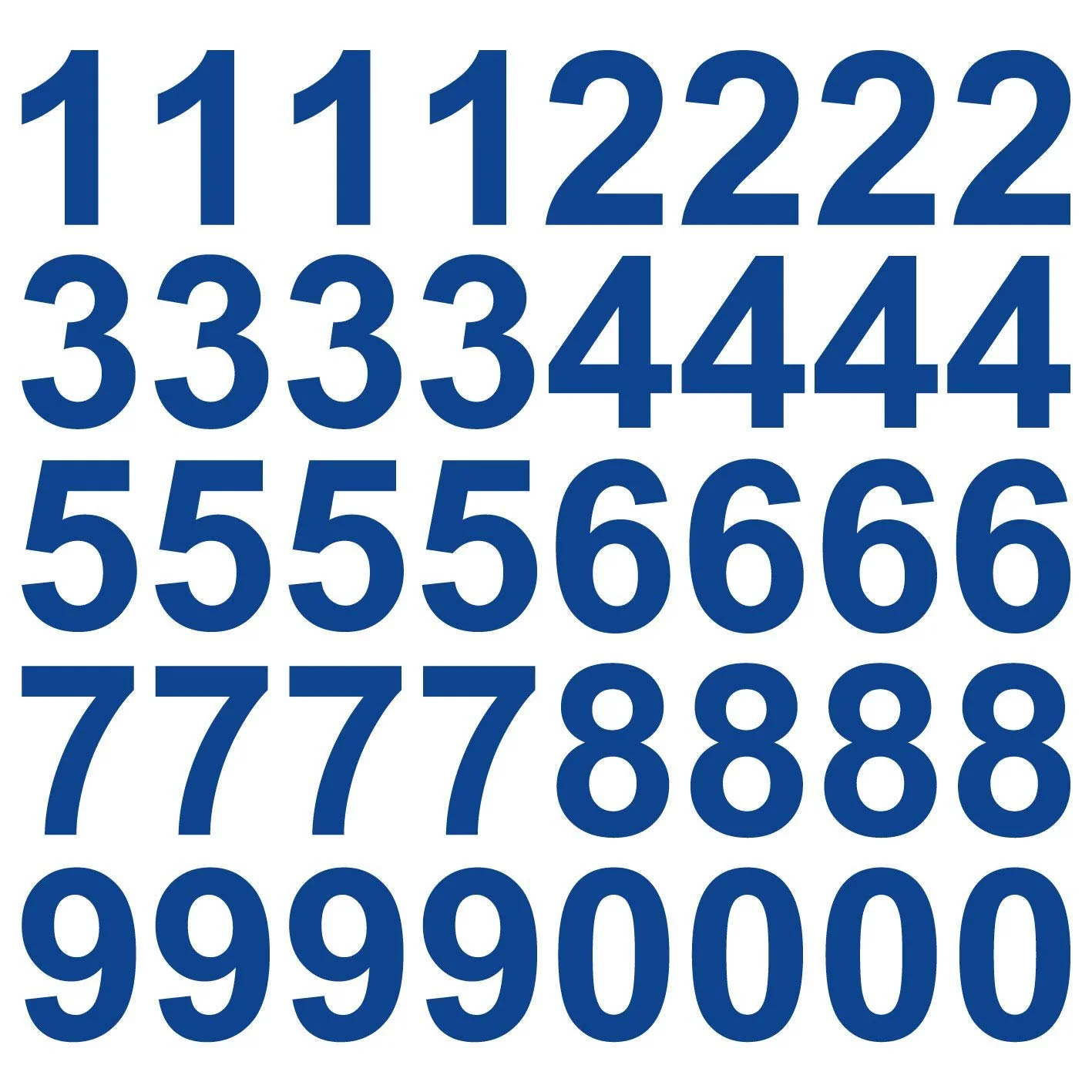 Наклейки на стену kleb-Drauf Цифры 40 шт. Высота 10 см Матовый синий, фото №1