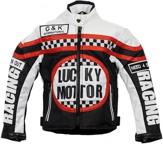 Дитяча байкерська куртка MDM чорно-біла, мотоциклетна, фото №1