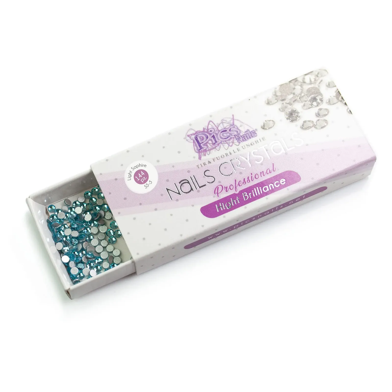 Стразы для ногтей Glitter Nails SS-5 (1.7мм) 144 кристалла, профессиональное качество, High Brightness Light Sapphire, фото №2