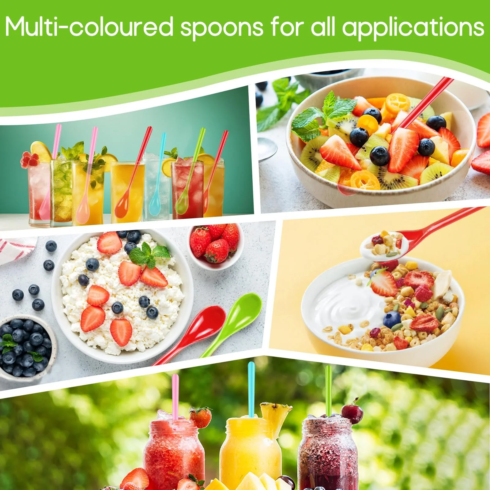 Ложки пластикові довгі кольорові 18.5 см, паковання 12 штук, фото №3 Ложки пластикові довгі кольорові 18.5 см, паковання 12 штук, фото №3