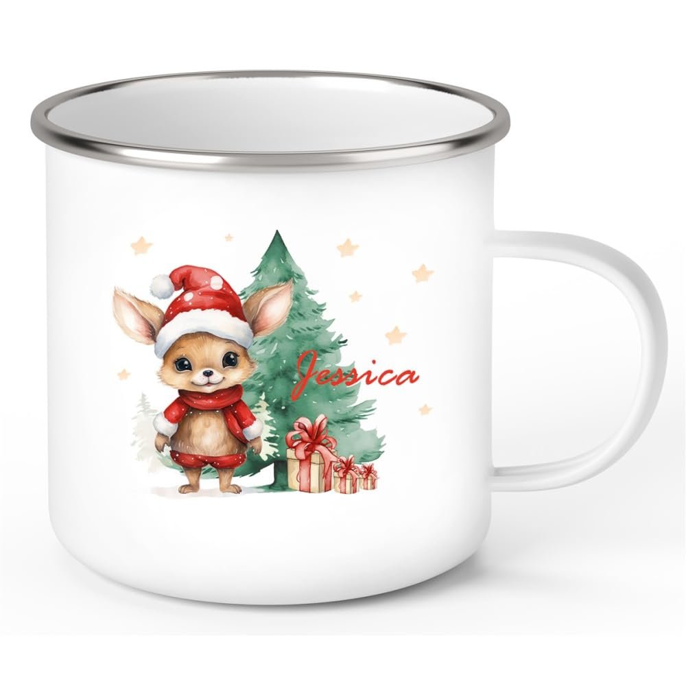 Емальована/Керамічна дитяча кружка Choice of Name Різдвяний олень Емаль, фото №1 Емальована/Керамічна дитяча кружка Choice of Name Різдвяний олень Емаль, фото №1