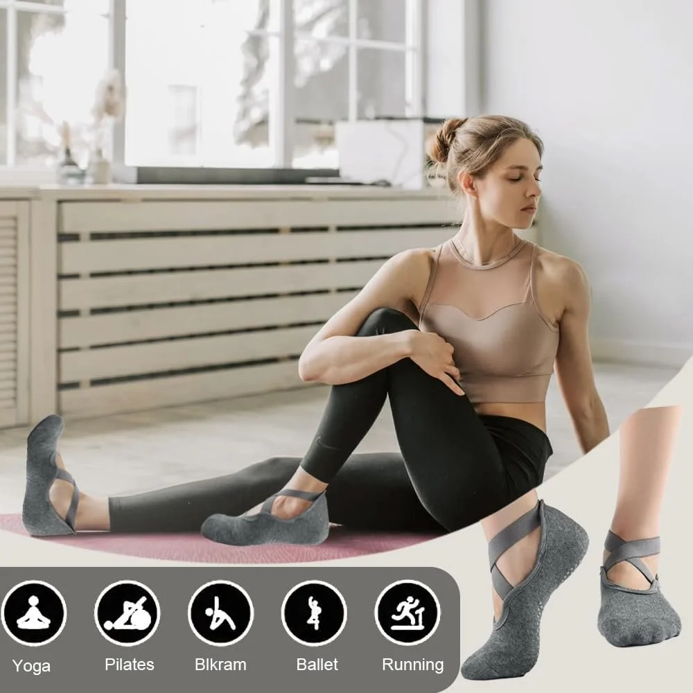 Шкарпетки для пілатесу Протиковзкі 2 пари Шкарпетки для йоги та пілатесу, фото №5