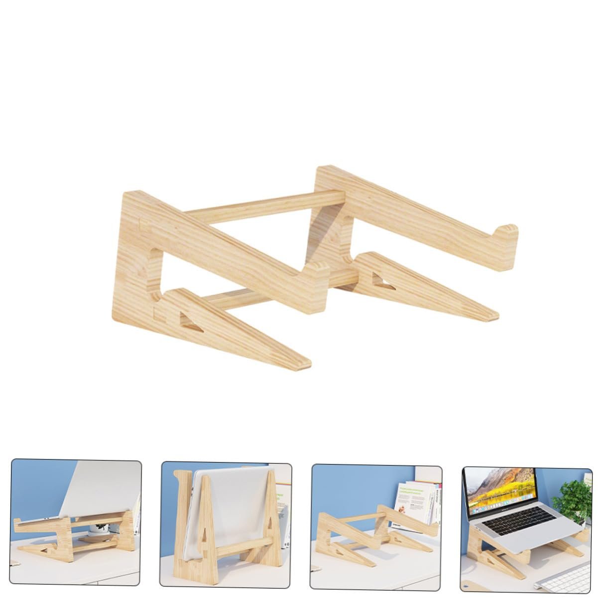 Підставка Дерев'яна для ноутбука GALPADA Регульована для комп'ютерів 12-14,7 дюймів, фото №7